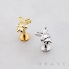BUNNY CHARM STUD THREADLESS (PUSH IN) 316L SURGICAL STEEL LABRET SET